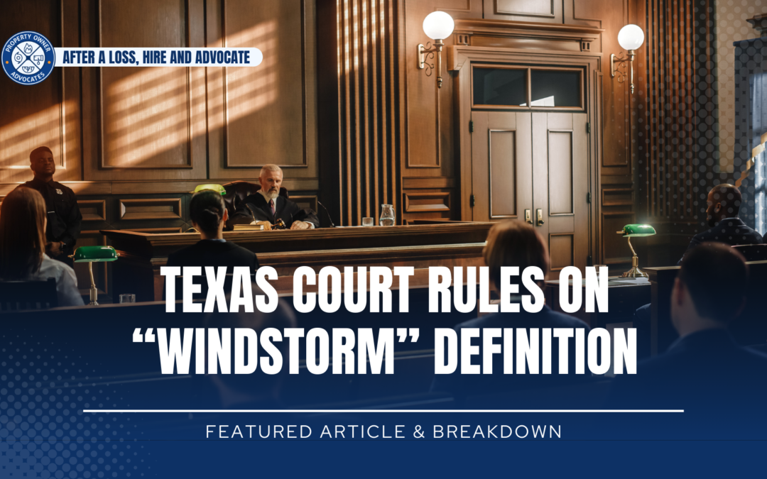 Texas Court Rules on ‘Windstorm’ Term in Coverage Dispute with Tornado